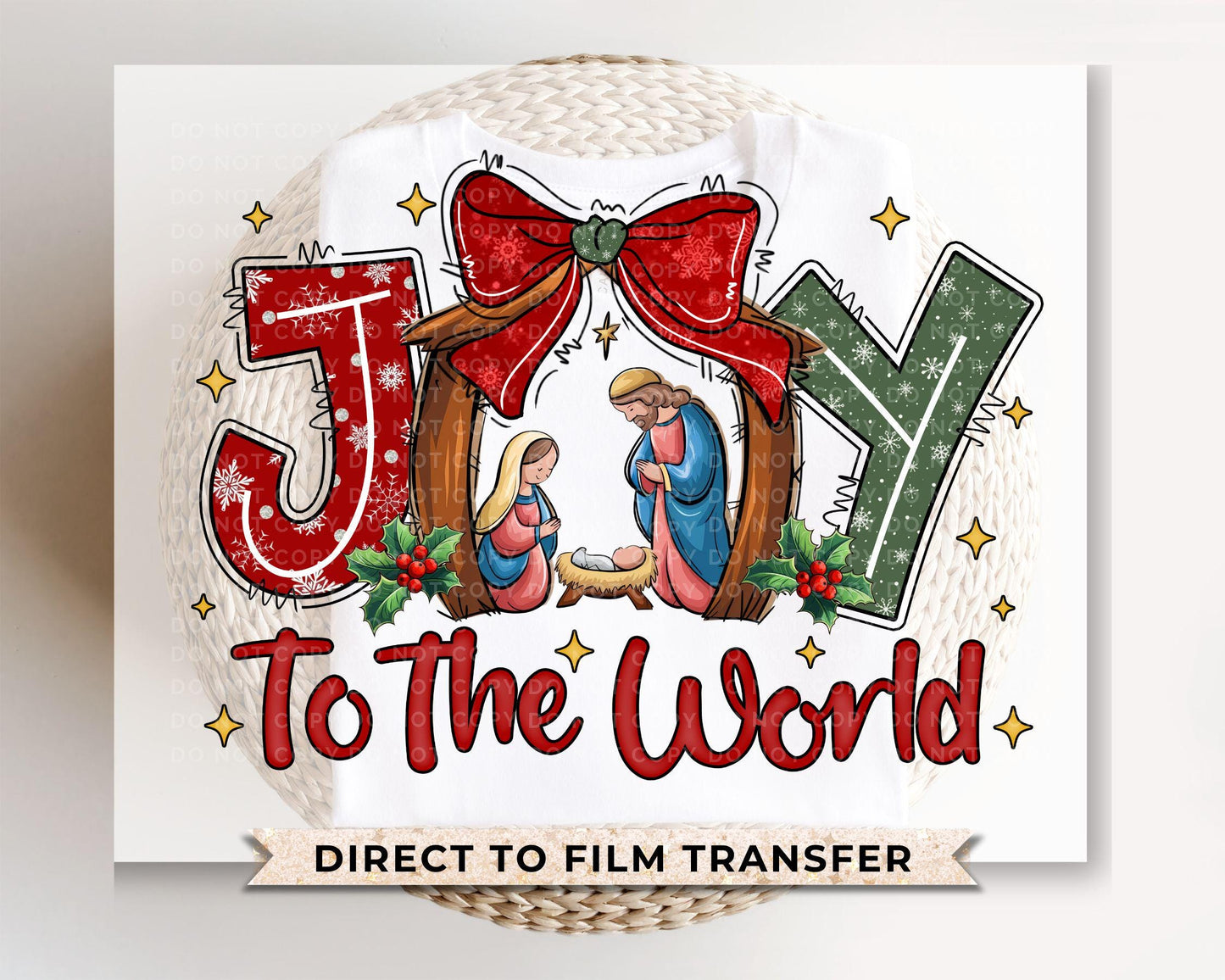 Christmas DTF Transfers, Ready to Press, T-shirt Transfers, Heat Transfer, Direct to Film, Holiday, Nativity, Baby Jesus, Manger, Christian