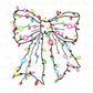 Christmas DTF Transfers, Ready to Press, T-shirt Transfers, Heat Transfer, Direct to Film, Holiday, Girly, Coquette Christmas Light Bow