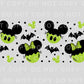 Halloween UV DTF Libbey 16oz Cup Wrap Sticker, Ready to Ship, Direct to Film, Glass Can, Fall, Permanent, Frankenstein Mouse, Ears