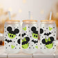 Halloween UV DTF Libbey 16oz Cup Wrap Sticker, Ready to Ship, Direct to Film, Glass Can, Fall, Permanent, Frankenstein Mouse, Ears