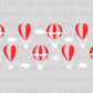 Valentine's Day UV DTF Libbey 16oz Cup Wrap Sticker, Ready to Apply, No Heat, Permanent Adhesive, Waterproof, Glass Can, Hot Air Balloons