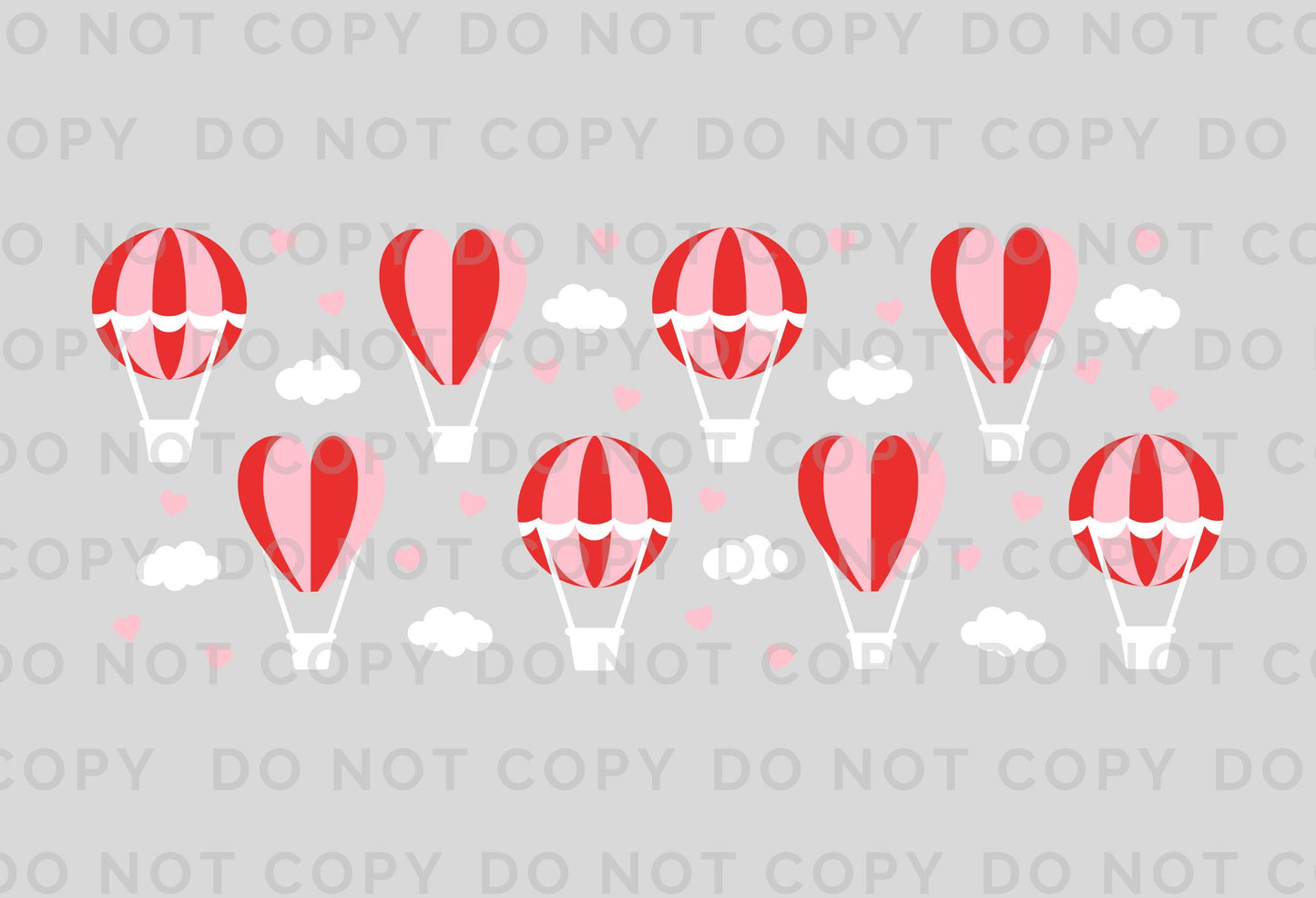 Valentine's Day UV DTF Libbey 16oz Cup Wrap Sticker, Ready to Apply, No Heat, Permanent Adhesive, Waterproof, Glass Can, Hot Air Balloons