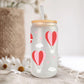 Valentine's Day UV DTF Libbey 16oz Cup Wrap Sticker, Ready to Apply, No Heat, Permanent Adhesive, Waterproof, Glass Can, Hot Air Balloons
