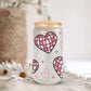 Valentine's Day UV DTF Libbey 16oz Cup Wrap Sticker, Ready to Apply, No Heat, Permanent Adhesive, Waterproof, Glass Can, Love, Disco Hearts