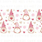 Valentine's Day UV DTF 16oz Libbey Cup Wrap Sticker, Ready To Apply, Direct to Film, Glass Can, Permanent, Waterproof, Holiday, Pink Gnome