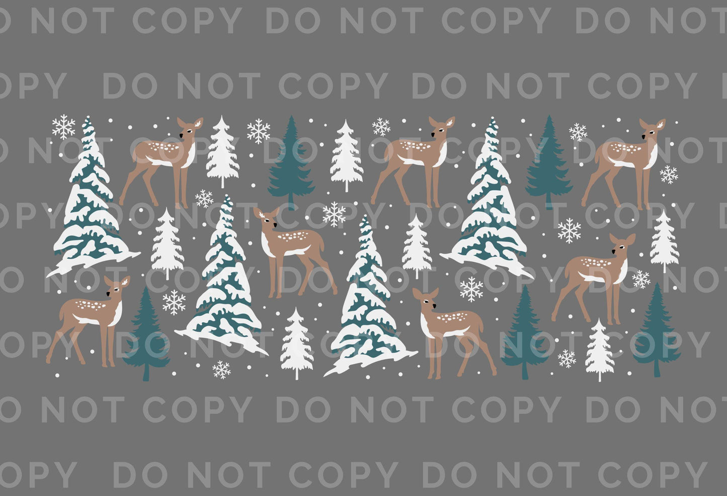 Christmas UV DTF Libbey 16oz Cup Wrap Sticker, Ready to Apply, No Heat, Permanent Adhesive, Waterproof, Glass Can, Holiday, Woodland, Deer