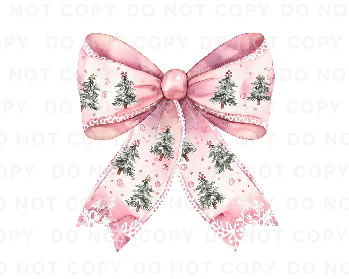 Christmas DTF Transfers, Ready to Press, T-shirt Transfers, Heat Transfer, Direct to Film, Holiday, Coquette Pink Christmas Tree Bow