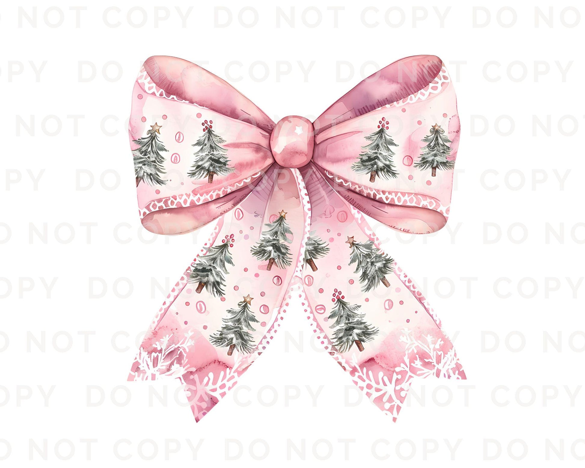 Christmas DTF Transfers, Ready to Press, T-shirt Transfers, Heat Transfer, Direct to Film, Holiday, Coquette Pink Christmas Tree Bow