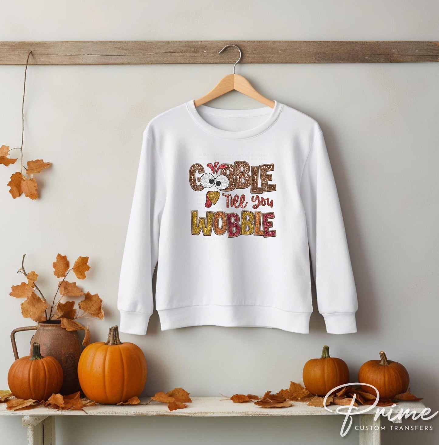 Thanksgiving DTF Transfers, Ready to Press, T-shirt Transfers, Heat Transfer, Direct to Film, Thanksgiving, Faux Glitter Sequin, Turkey