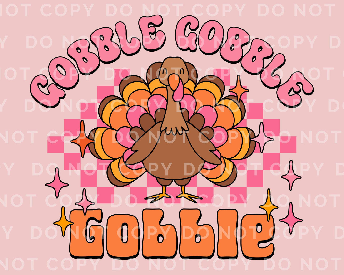 Thanksgiving DTF, Ready to Press, DIY T-shirt, Heat Transfer, Direct to Film, Cold Peel, Autumn, Fall, Turkey, checker, cute, kids, girls