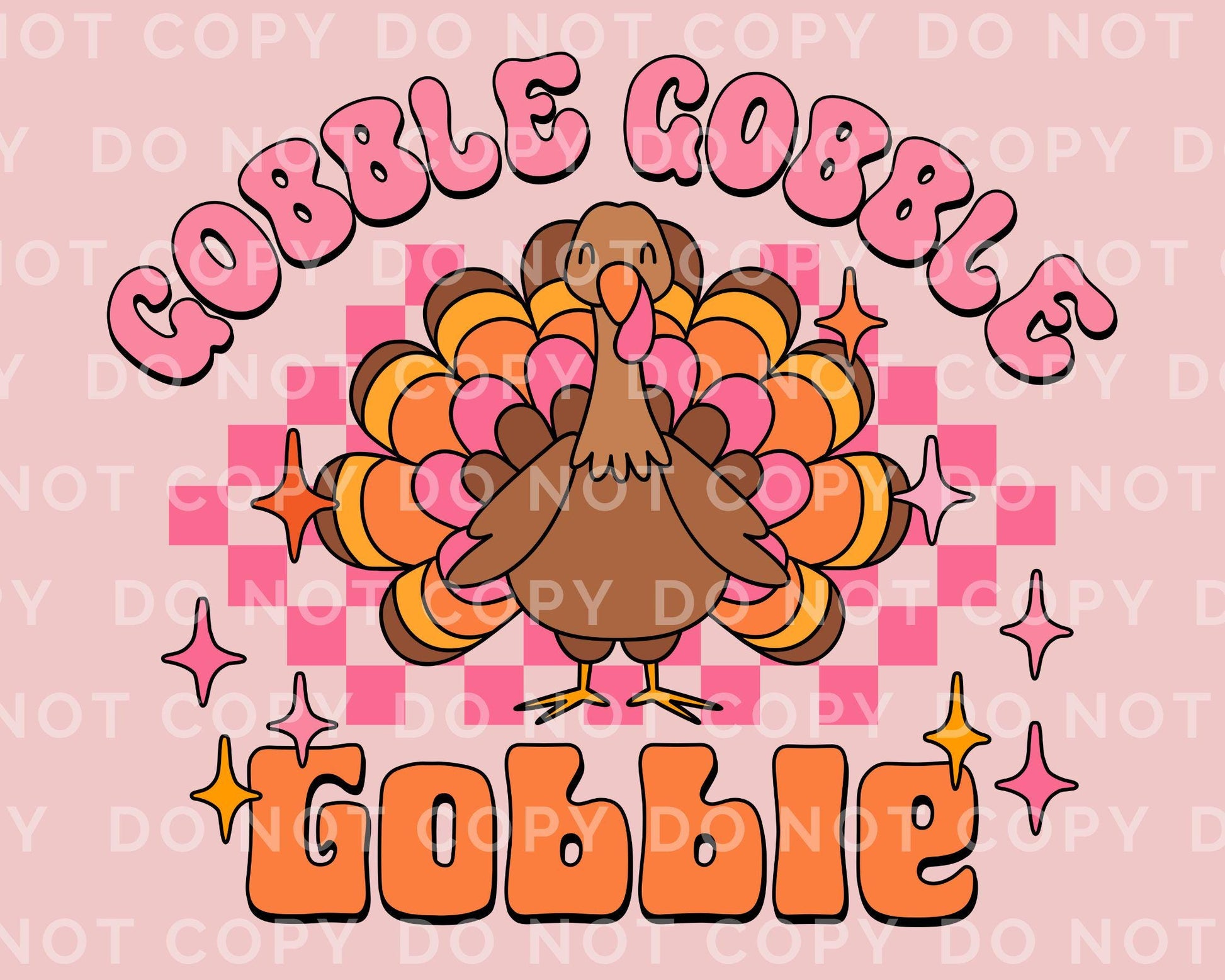 Thanksgiving DTF, Ready to Press, DIY T-shirt, Heat Transfer, Direct to Film, Cold Peel, Autumn, Fall, Turkey, checker, cute, kids, girls