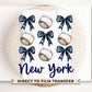 Baseball DTF Transfers, Ready to Press, T-shirt Transfers, Heat Transfer, Direct to Film, Sports, NYC, New York Baseballs and Bows Coquette