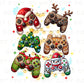 Christmas DTF Transfers, Ready to Press, T-shirt Transfers, Heat Transfer, Direct to Film, Video Games, Kids, Santa Claus, Gaming Controller