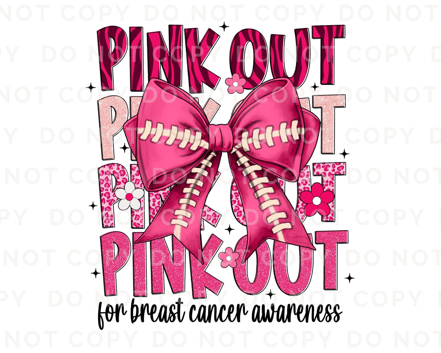 Breast Cancer DTF Transfers, Ready to Press, T-shirt Transfers, Heat Transfer, Direct to Film, Fight, Ribbon, Pink Bow, Football Pink Out