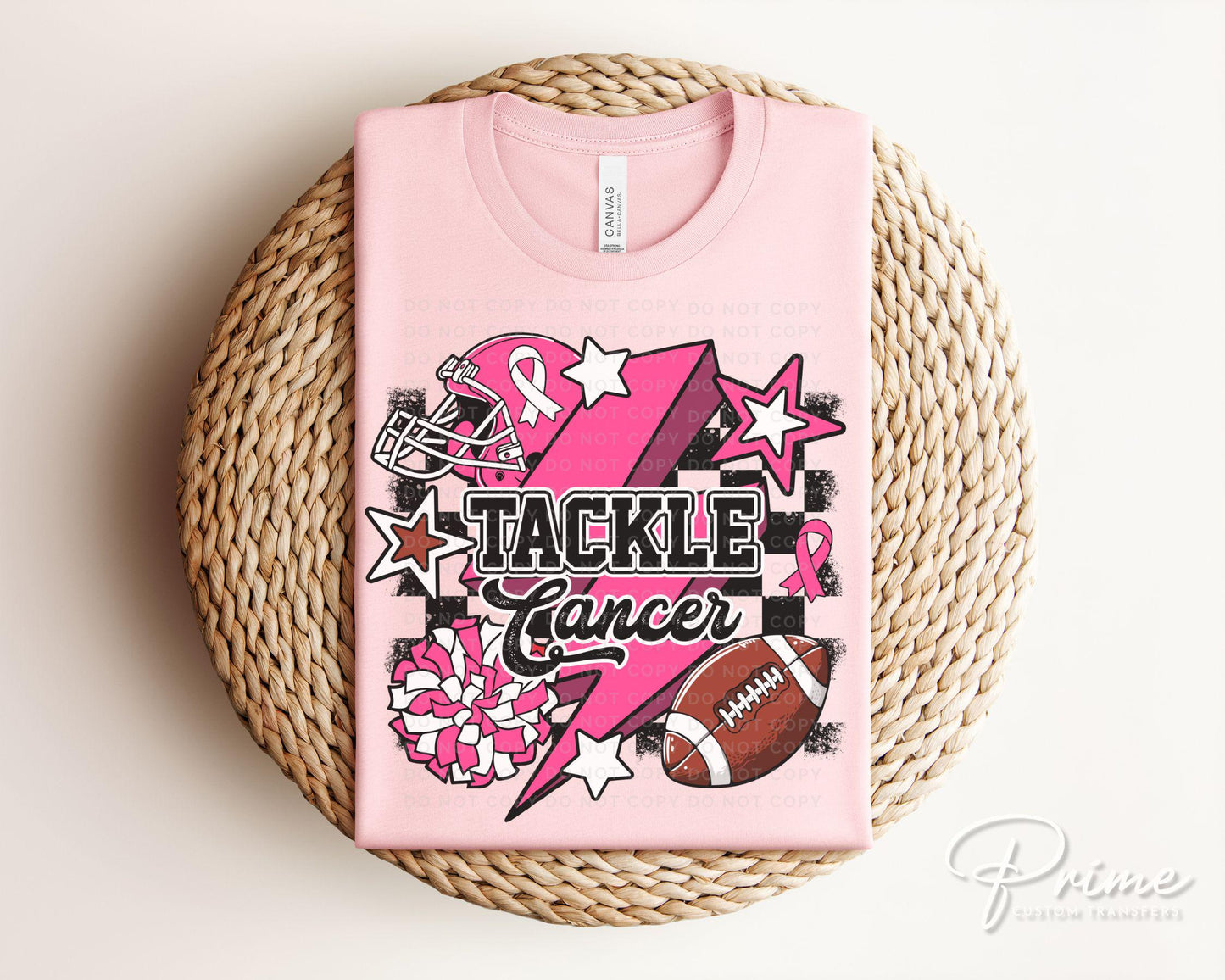 Breast Cancer DTF Transfers, Ready to Press, T-shirt Transfers, Heat Transfer, Direct to Film, Fight, Pink, Football, Cancer Awareness