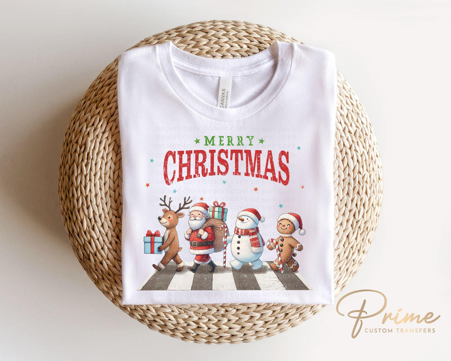 Christmas DTF Transfers, Ready to Press, T-shirt Transfers, Heat Transfer, Direct to Film, Holiday, Gingerbread Man Reindeer Santa Snowman