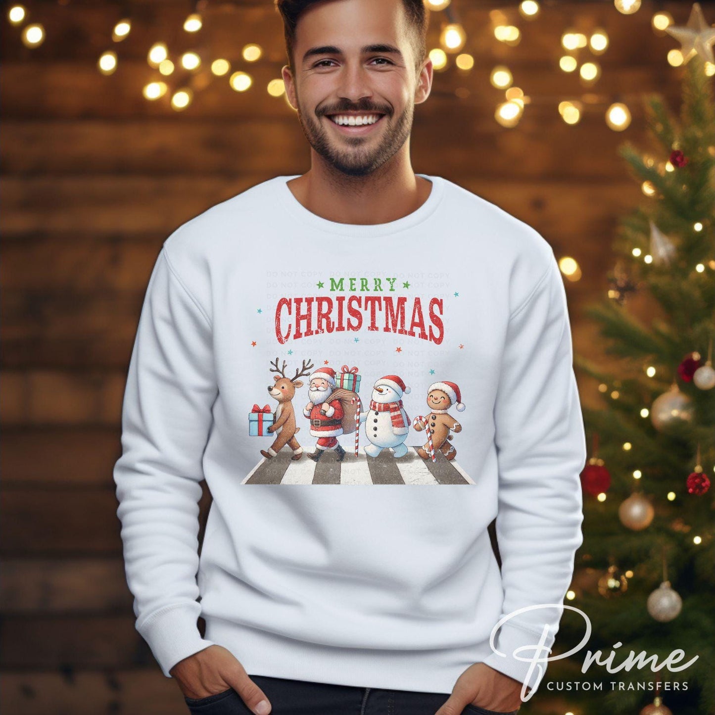 Christmas DTF Transfers, Ready to Press, T-shirt Transfers, Heat Transfer, Direct to Film, Holiday, Gingerbread Man Reindeer Santa Snowman