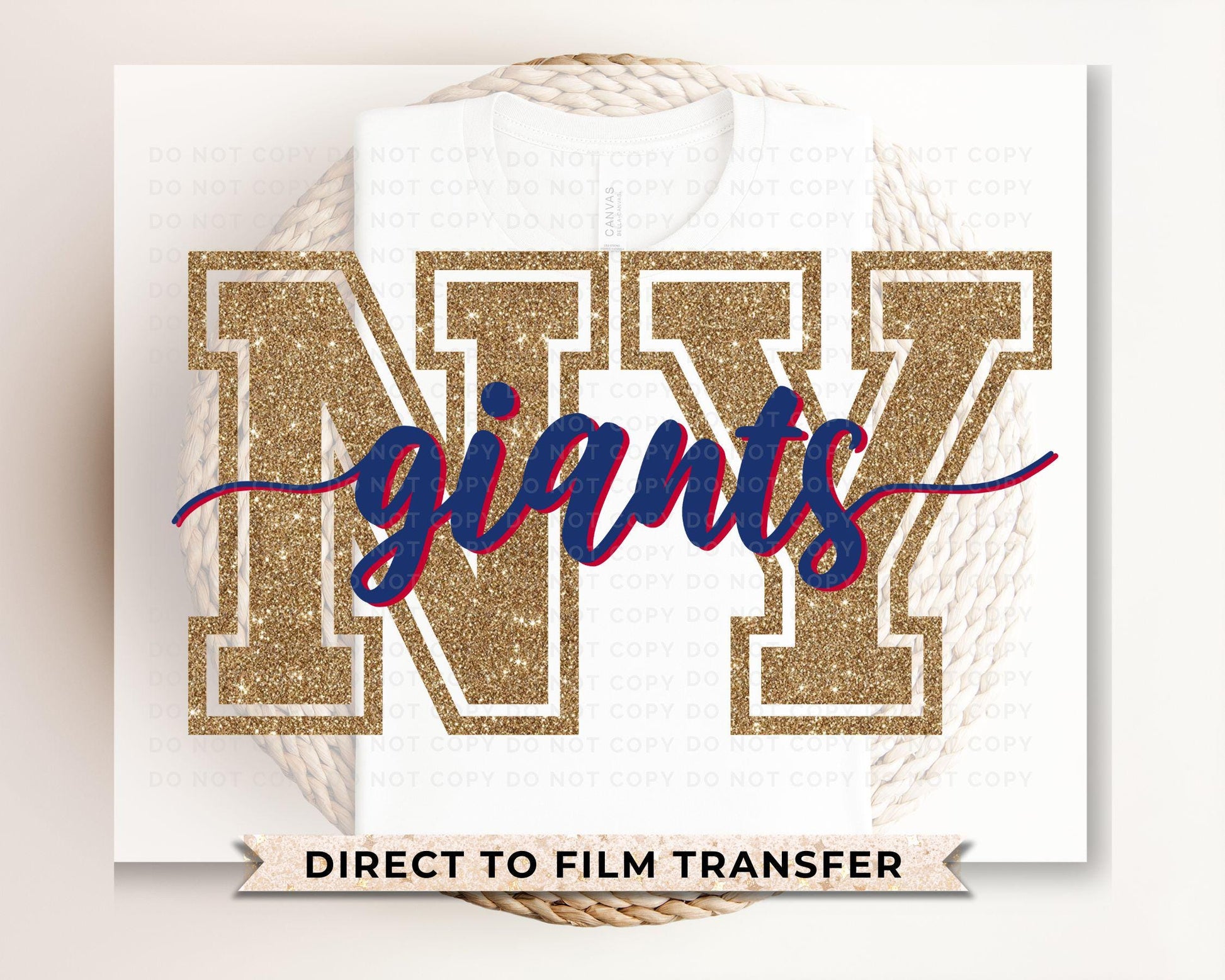 Football DTF Transfers, Ready to Press, T-shirt Transfers, Heat Transfer, Direct to Film, Sports, Vintage, FAUX Glitter, New York Football