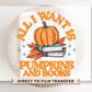 Halloween DTF Transfers, Ready to Press, T-shirt Transfer, Heat Transfer, Direct to Film, Book Lover, Fall, All I Want is Pumpkins and Books