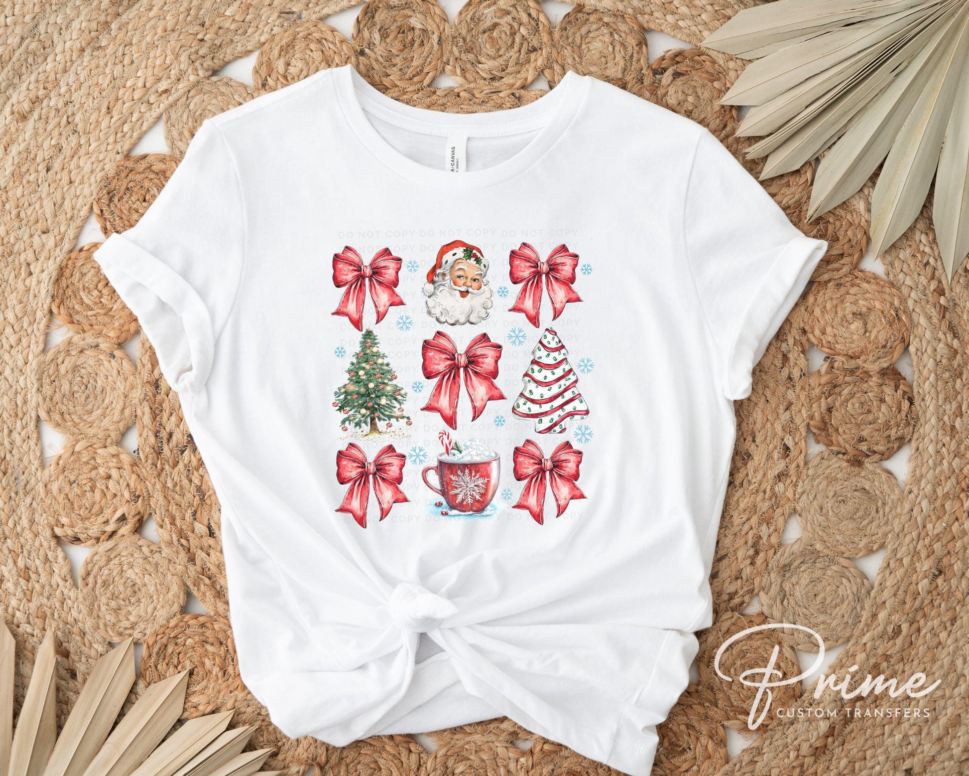 Christmas DTF Transfers, Ready to Press, T-shirt Transfer, Heat Transfer, Direct to Film, Holiday, Santa Claus, Christmas Tree Cake Coquette