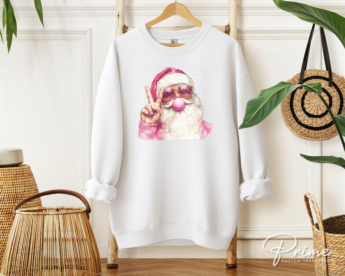 Christmas DTF Transfers, Ready to Press, T-shirt Transfers, Heat Transfer, Direct to Film, Holiday, Funny, Bubble Gum, Groovy Santa Claus