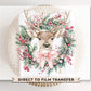 Christmas DTF Transfers, Ready to Press, T-shirt Transfer, Heat Transfer, Direct to Film, Holiday, Coquette, Pink Bow, Girly, Reindeer