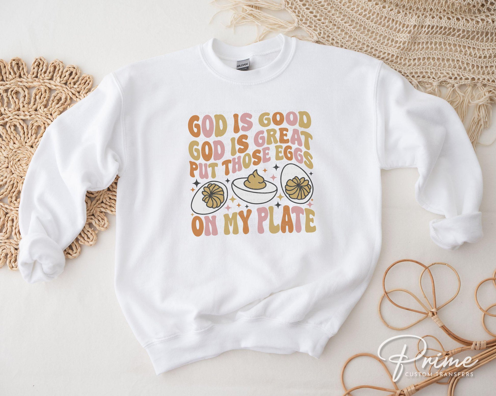 Thanksgiving DTF Transfers, Ready to Press, T-shirt Transfers, Heat Transfer, Direct to Film, Holiday, Deviled Eggs, Funny, God is good