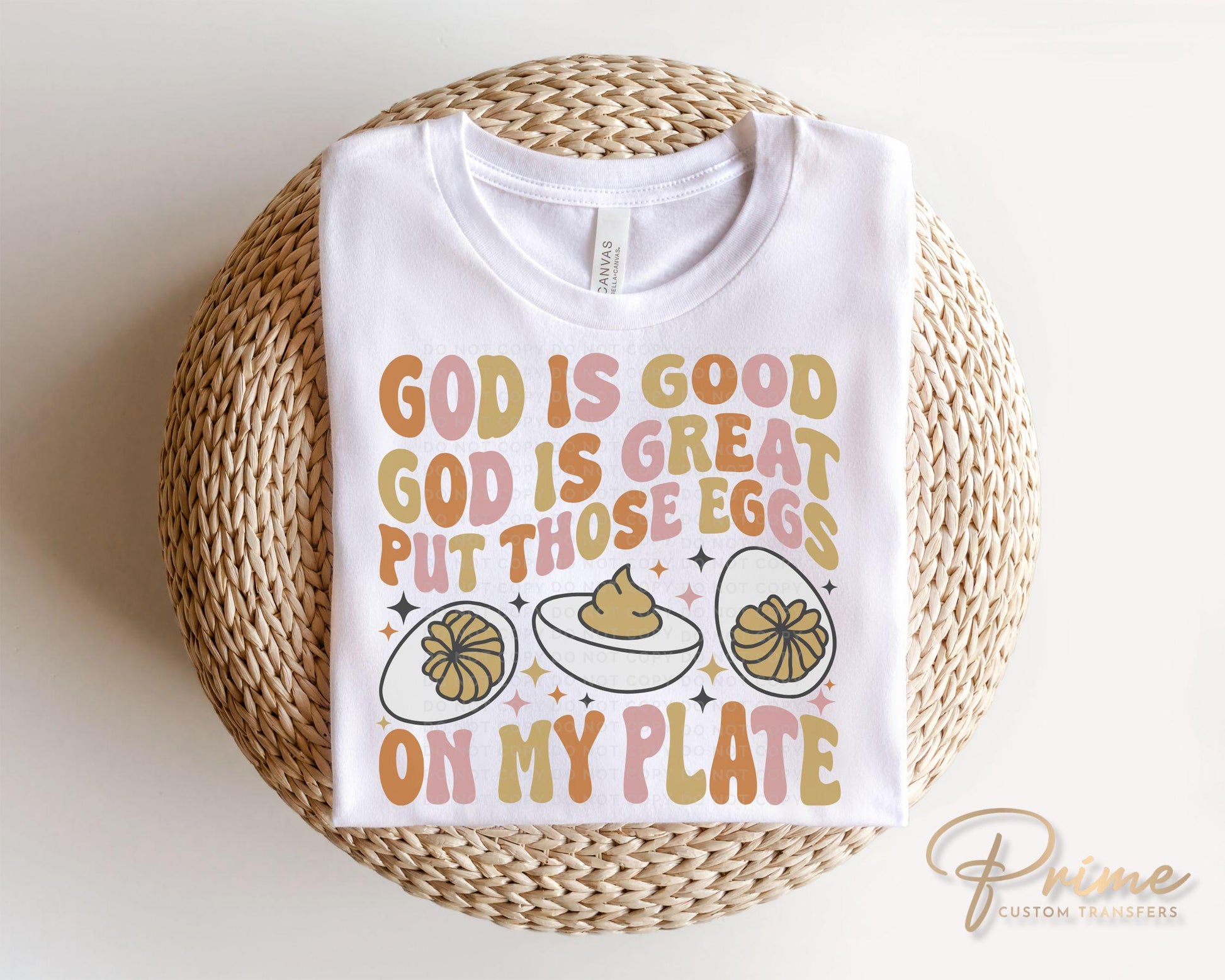 Thanksgiving DTF Transfers, Ready to Press, T-shirt Transfers, Heat Transfer, Direct to Film, Holiday, Deviled Eggs, Funny, God is good