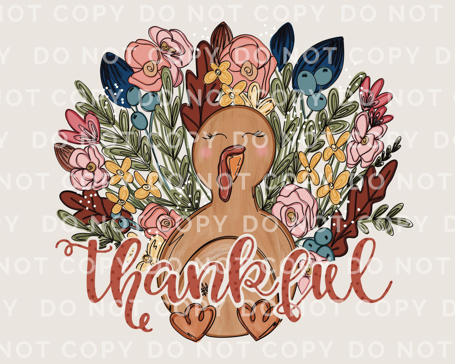 DTF Transfers, Ready to Press, T-shirt Transfers, Heat Transfer, Direct to Film, Holiday, Thanksgiving, Thankful, Flowers, Floral Turkey