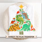 Christmas DTF Transfers, Ready to Press, T-shirt Transfers, Heat Transfer, Direct to Film, Holiday, Boy, T-Rex, Dinosaur Christmas Tree