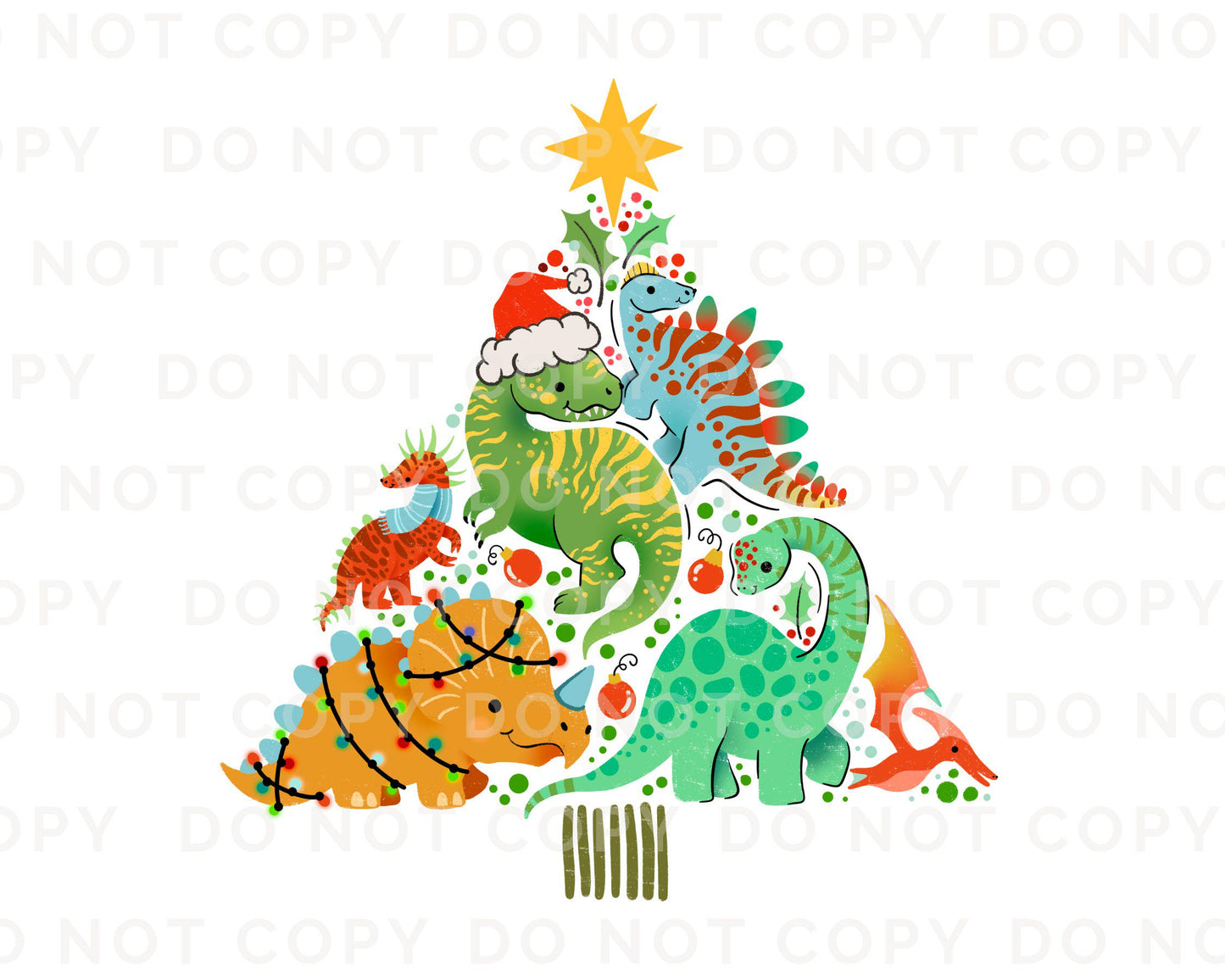 Christmas DTF Transfers, Ready to Press, T-shirt Transfers, Heat Transfer, Direct to Film, Holiday, Boy, T-Rex, Dinosaur Christmas Tree