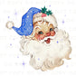 Christmas DTF Transfers, Ready to Press, T-shirt Transfers, Heat Transfer, Direct to Film, Christmas, Holiday, Cute, Blue Santa Claus