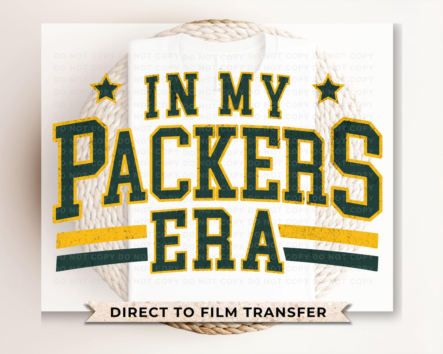 Football DTF Transfers, Ready to Press, T-shirt Transfers, Heat Transfer, Direct to Film, Sports, Full Color, Vintage, Green Bay Football