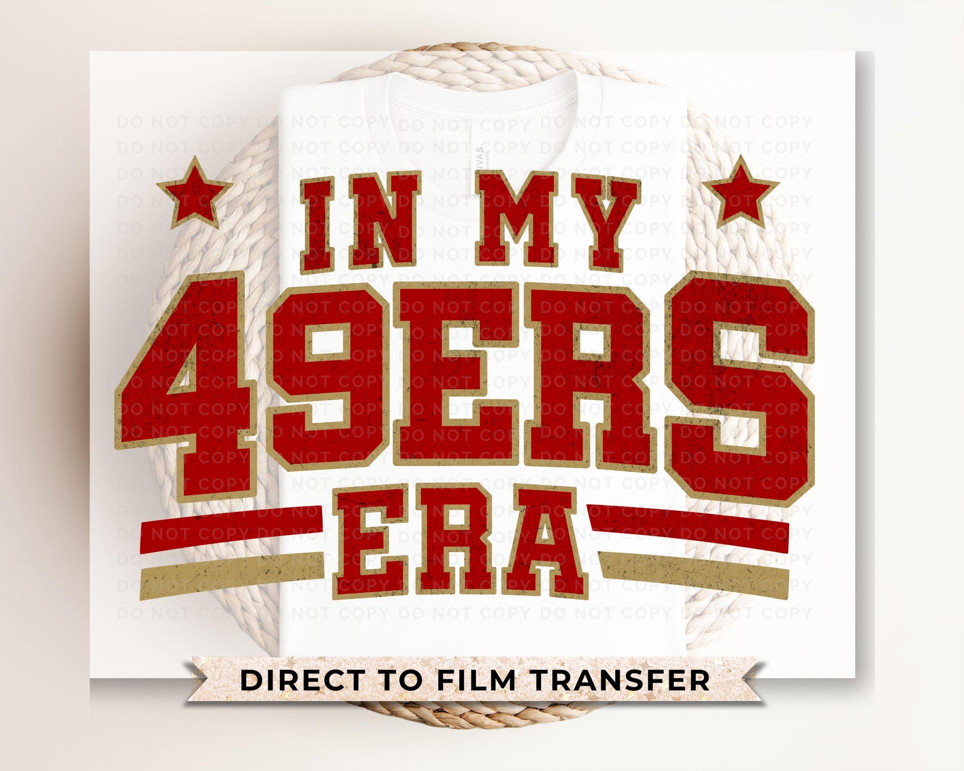 Football DTF Transfers, Ready to Press, T-shirt Transfers, Heat Transfer, Direct to Film, Sport, Full Color, Vintage, San Francisco Football