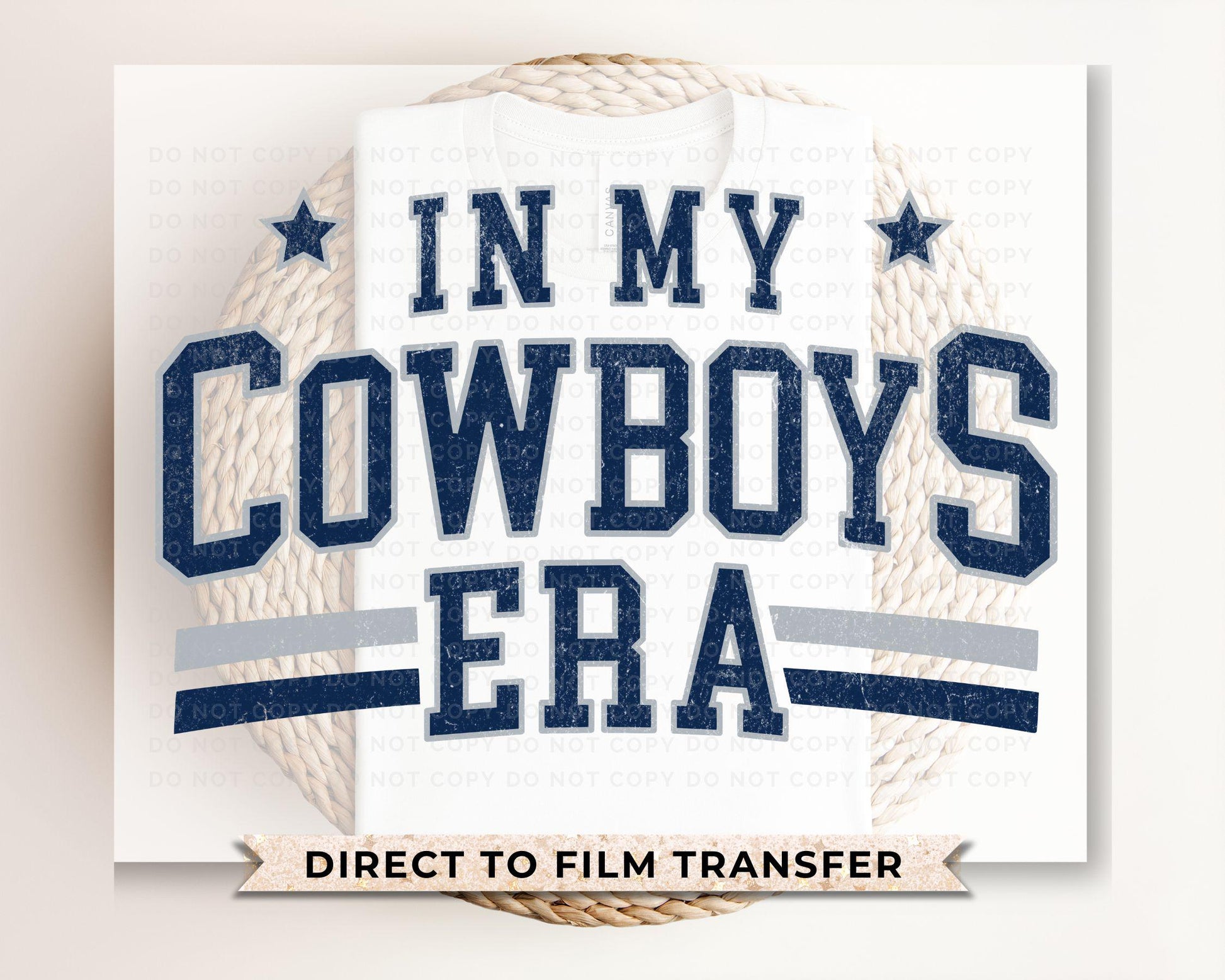 Football DTF Transfers, Ready to Press, T-shirt Transfers, Heat Transfer, Direct to Film, Sports, Full Color, Vintage, Dallas Football