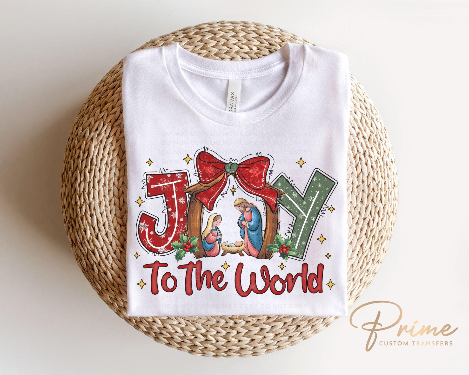 Christmas DTF Transfers, Ready to Press, T-shirt Transfers, Heat Transfer, Direct to Film, Holiday, Nativity, Baby Jesus, Manger, Christian