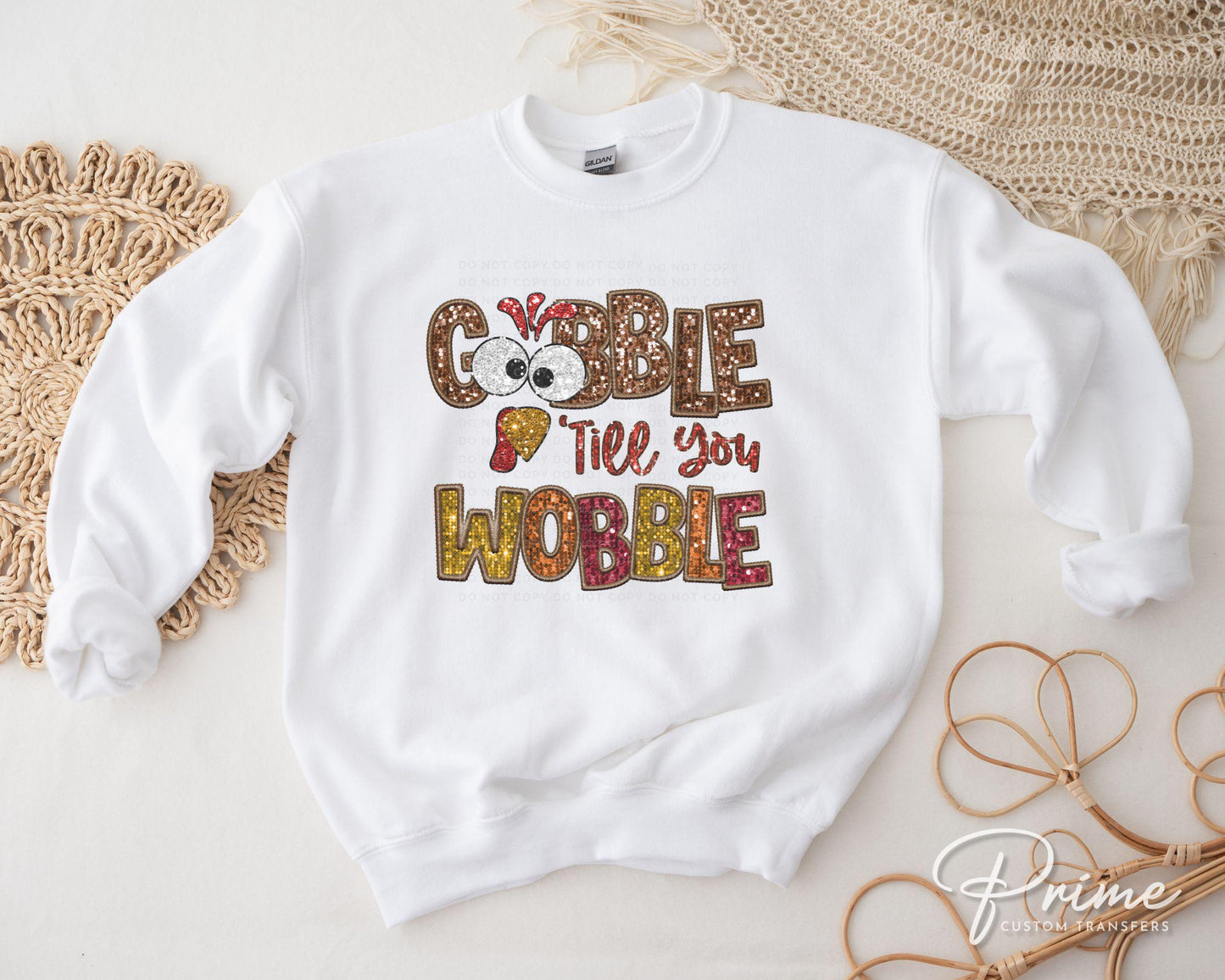 Thanksgiving DTF Transfers, Ready to Press, T-shirt Transfers, Heat Transfer, Direct to Film, Thanksgiving, Faux Glitter Sequin, Turkey