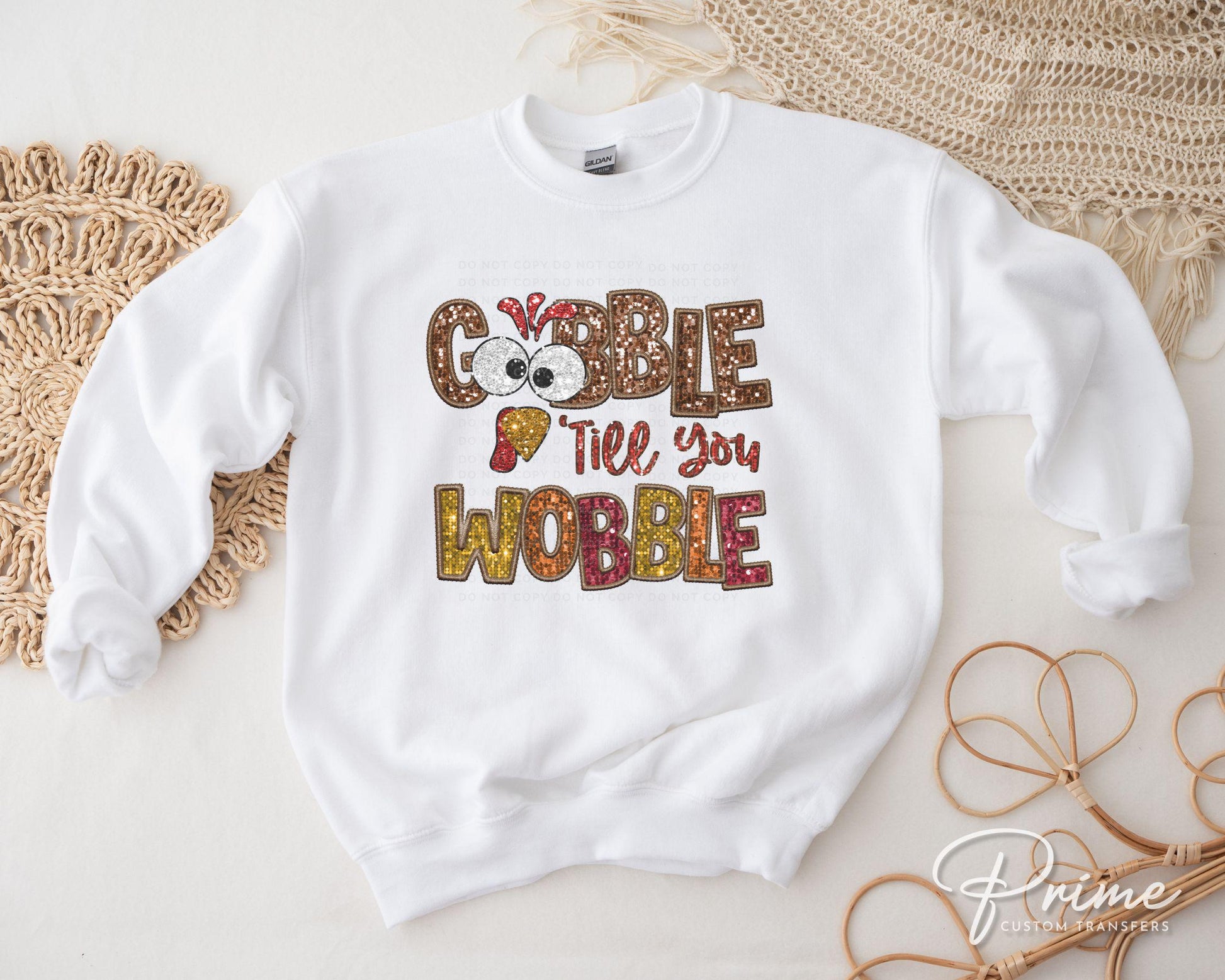 Thanksgiving DTF Transfers, Ready to Press, T-shirt Transfers, Heat Transfer, Direct to Film, Thanksgiving, Faux Glitter Sequin, Turkey