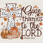 Christian DTF Transfers, Ready to Press, T-shirt Transfers, Heat Transfer, Direct to Film, Fall, Leopard, Cross, Give Thanks to The Lord