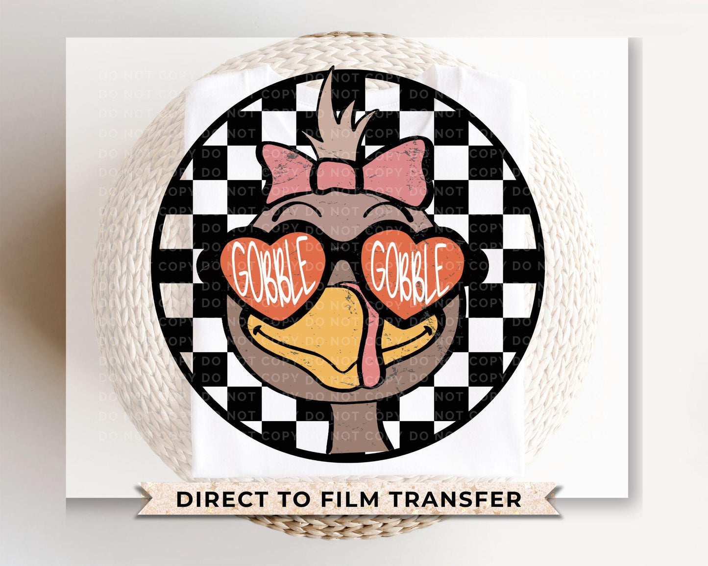 Thanksgiving DTF, Ready to Press, DIY T-shirt, Heat Transfer, Direct to Film, Cold Peel, Fall, Autumn, Holiday, Turkey, Gobble Gobble Girl