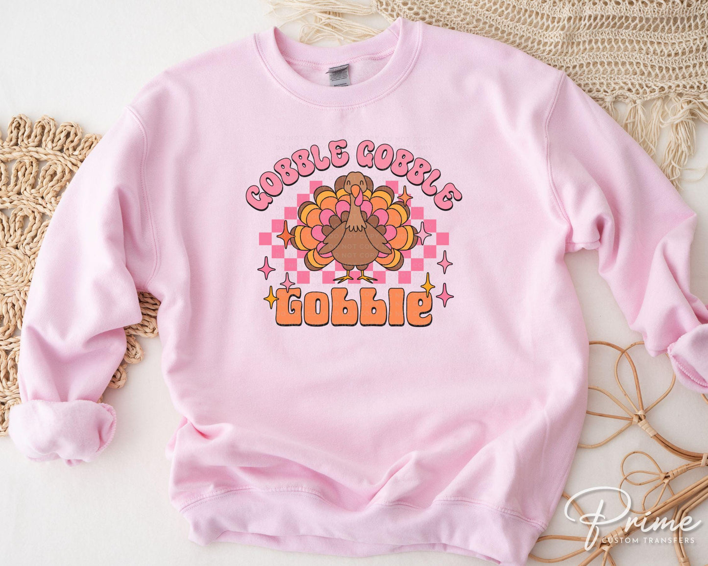 Thanksgiving DTF, Ready to Press, DIY T-shirt, Heat Transfer, Direct to Film, Cold Peel, Autumn, Fall, Turkey, checker, cute, kids, girls