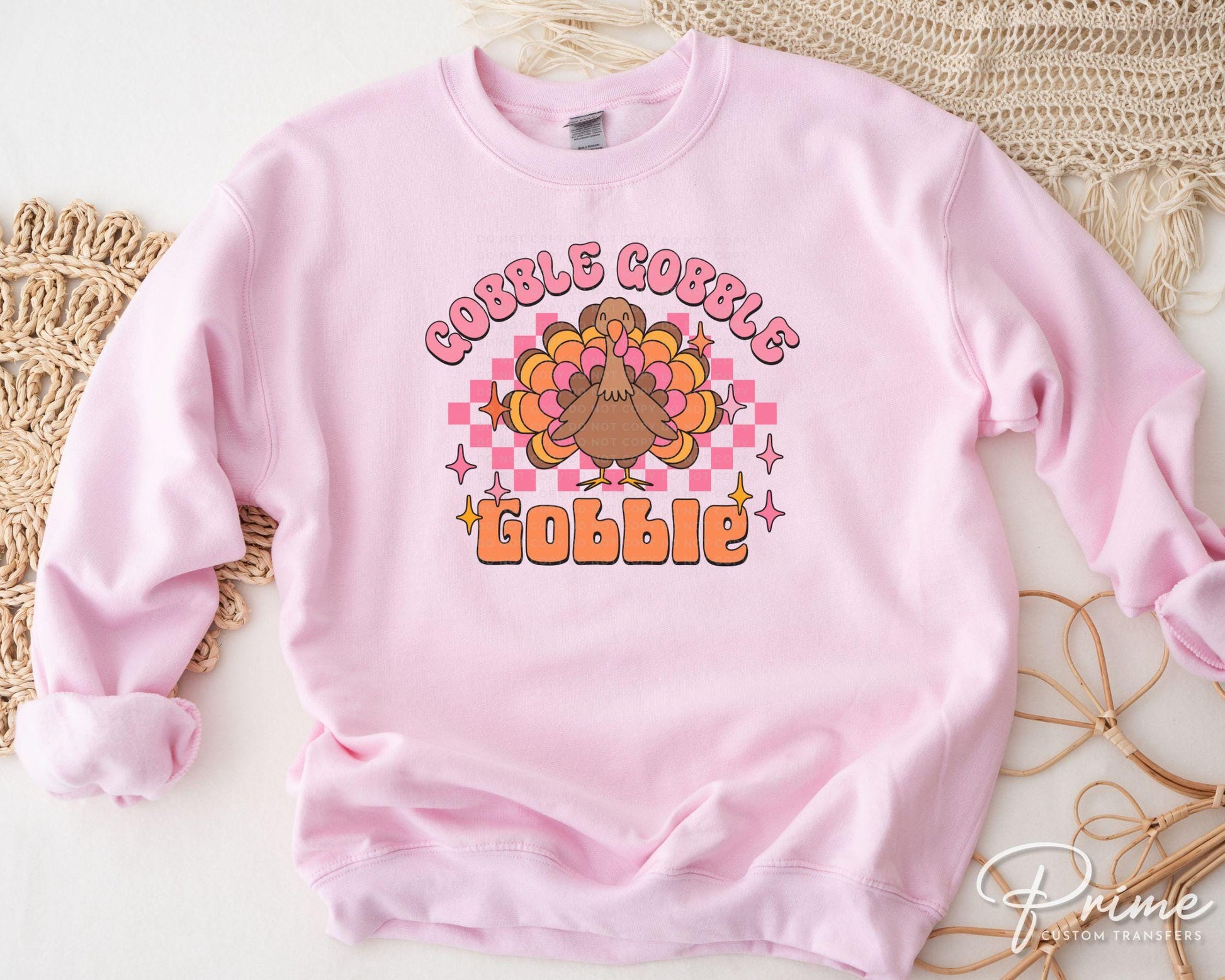 Thanksgiving DTF, Ready to Press, DIY T-shirt, Heat Transfer, Direct to Film, Cold Peel, Autumn, Fall, Turkey, checker, cute, kids, girls