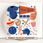 Baseball DTF Transfers, Ready to Press, T-shirt Transfer, Heat Transfer, Direct to Film, Sports, Game Day, Doodle Collage, New York Baseball