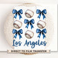 Baseball DTF Transfers, Ready to Press, T-shirt Transfers, Heat Transfer, Direct to Film, Sports, Los Angeles Baseballs and Bows Coquette