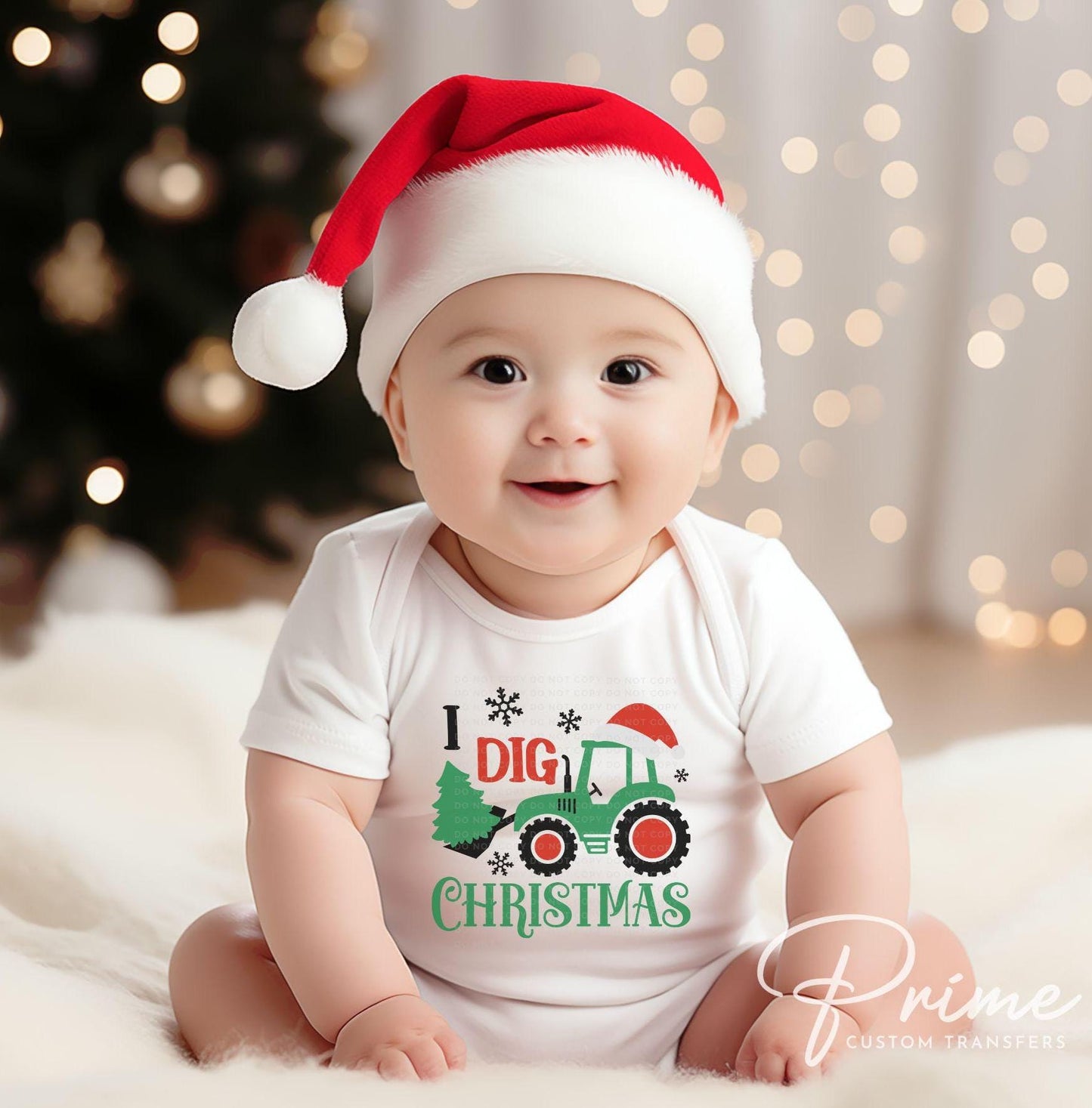 Christmas DTF Transfer, Ready to Press, T-shirt Transfer, Heat Transfer, Direct to Film, Holiday, Truck, Boy, Kids, Tractor, I Dig Christmas