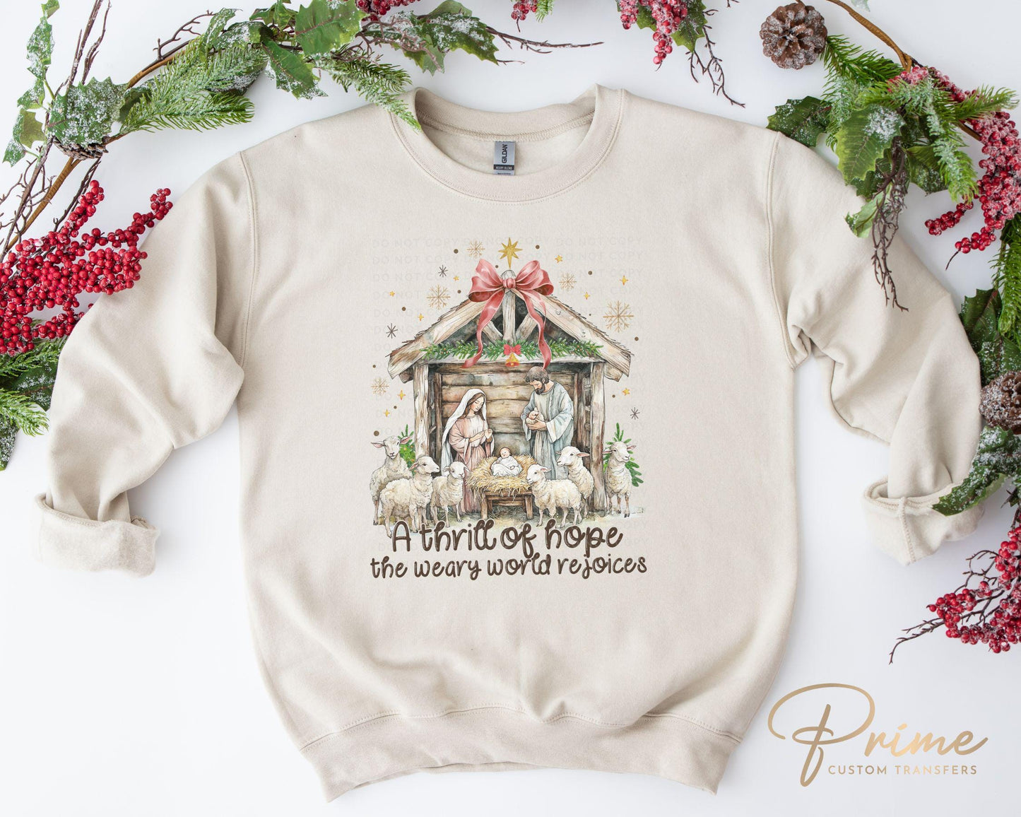 Christmas DTF Transfers, Ready to Press, T-shirt Transfers, Heat Transfer, Direct to Film, Holiday, Jesus, Nativity Coquette Christmas Bow