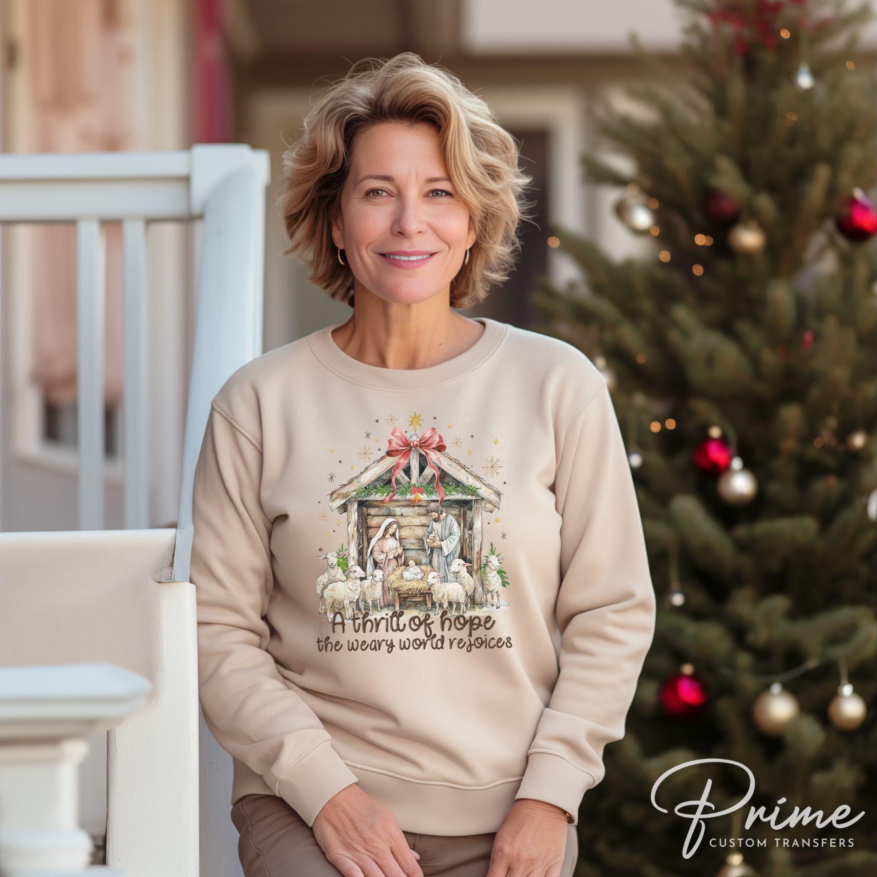 Christmas DTF Transfers, Ready to Press, T-shirt Transfers, Heat Transfer, Direct to Film, Holiday, Jesus, Nativity Coquette Christmas Bow