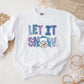 Winter DTF Transfers, Ready to Press, T-shirt Transfer, Heat Transfer, Direct to Film, Sparkle, Snowman, Faux Glitter, Sequin, Let it Snow