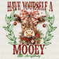 Christmas DTF Transfers, Ready to Press, T-shirt Transfers, Heat Transfer, Direct to Film, Holiday, Coquette Highland Cow, Mooey Christmas