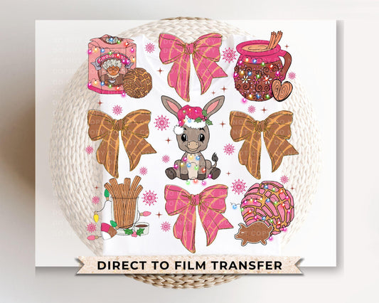 Spanish Christmas DTF Transfer, Ready to Press, T-shirt Transfers, Heat Transfer, Direct to Film, Latino, Feliz navidad, Tuki Tuki Donkey